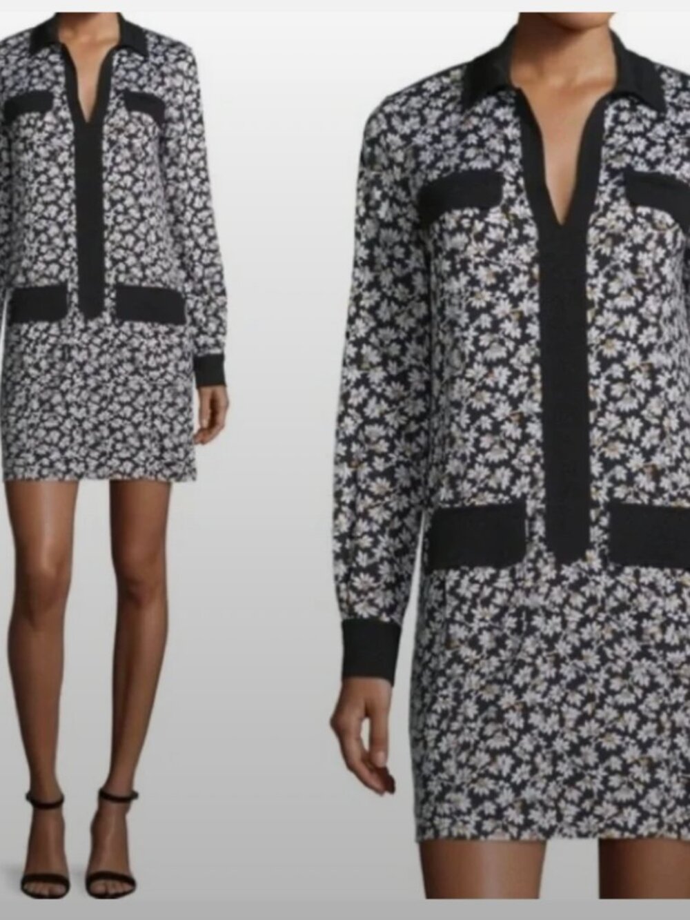 Diane Von Furstenberg Dilly Silk Daisy Floral Print Shift Dress Women's size 4